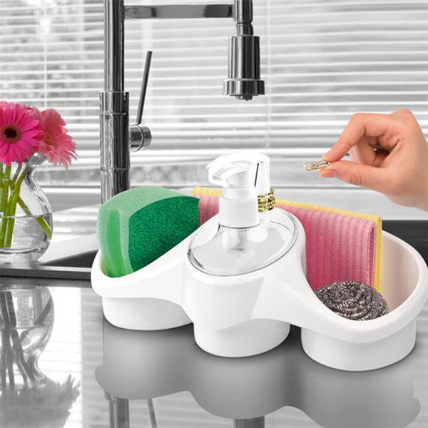 3 in 1 Soap Dispenser & Sponge Holder