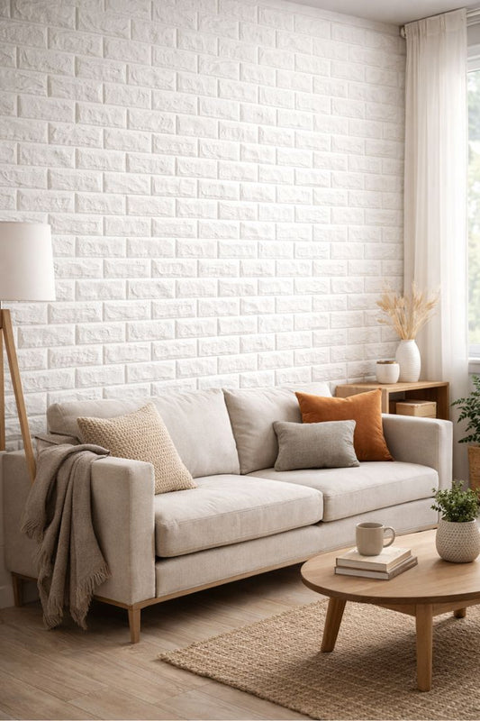 3D White Brick Foam Wall Sticker Self Adhesive Waterproof Decorative Wallpaper Panel Size 70x77cm