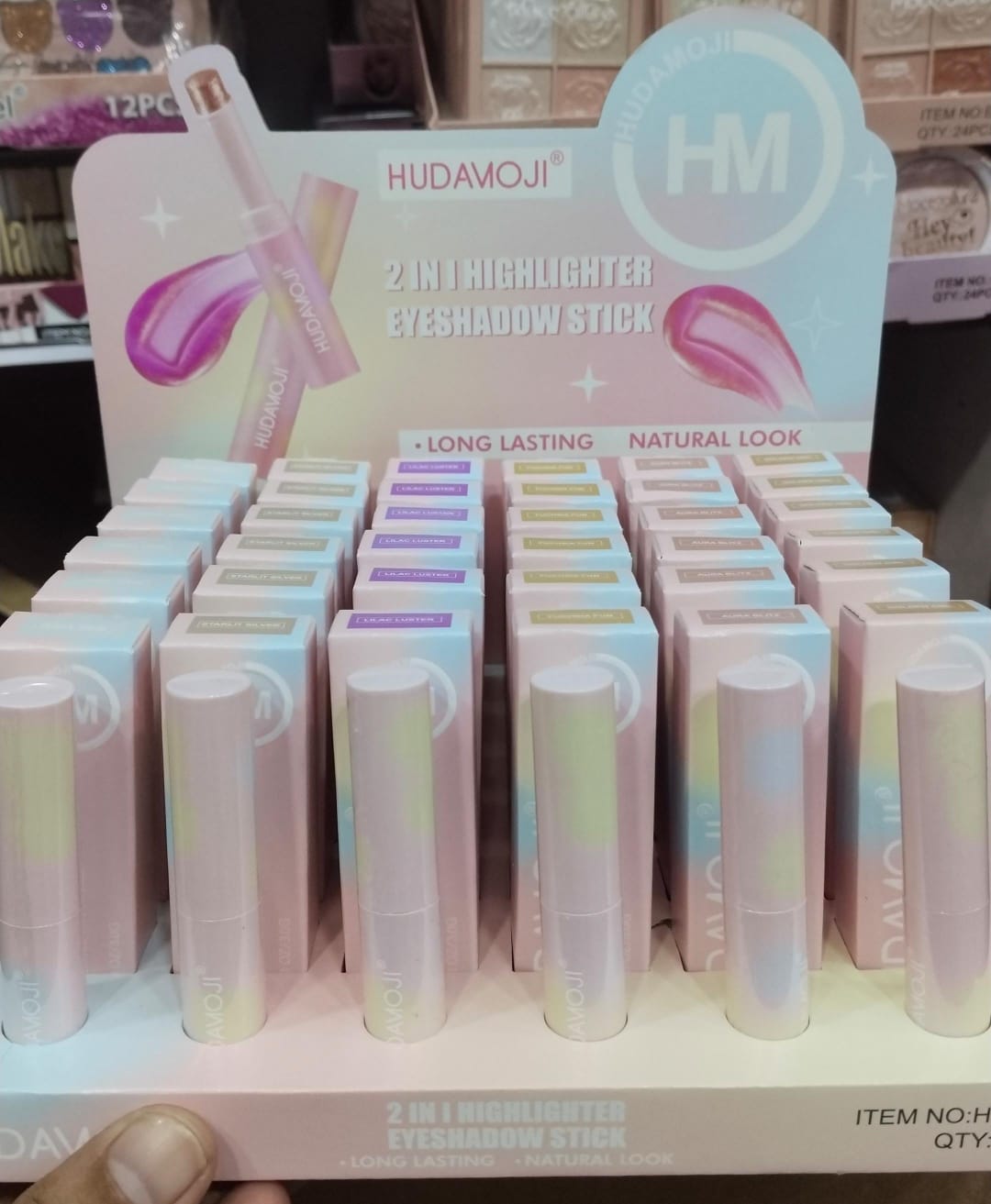Hudamoji 2-in-1 Jelly highlighter & Eyeshadow Stick Set Of 6