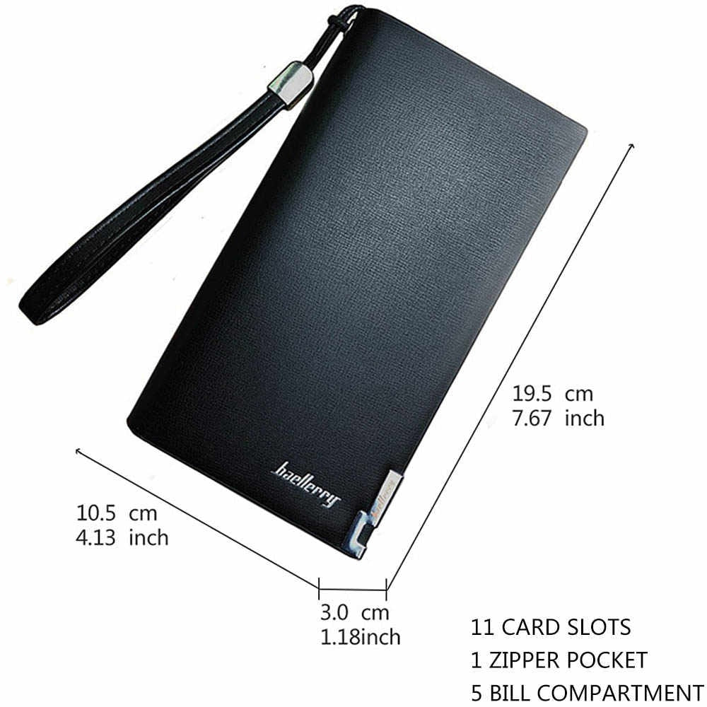 Baellerry Long Wallet with Mobile Holder Premium Zipper Wallet for Men & Women