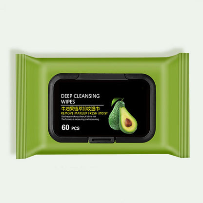Avocado Makeup Remover Wipes Pack of 80 Deep Cleansing Facial Wipes
