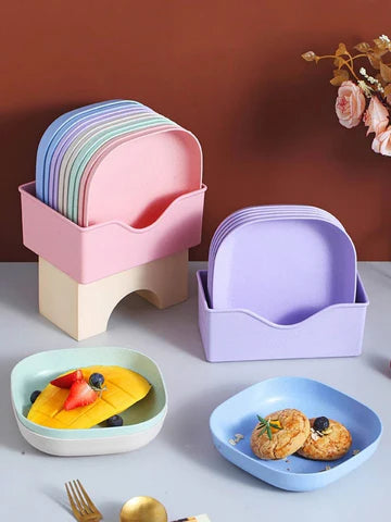 Pack of 10 Fancy Plates with Stand