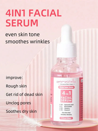 Sadoer 4 in 1 Facial Serum 30ml Hyaluronic Acid Niacinamide Vitamin C & Vitamin E