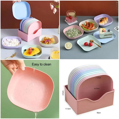 Pack of 10 Fancy Plates with Stand