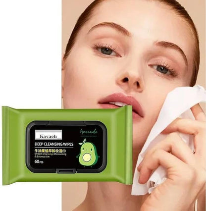 Avocado Makeup Remover Wipes Pack of 80 Deep Cleansing Facial Wipes