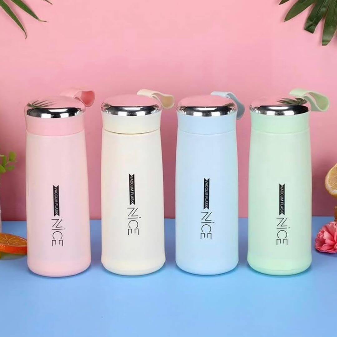 400ML Glass Water Bottle Portable Drinking Bottle for Office School & Travel