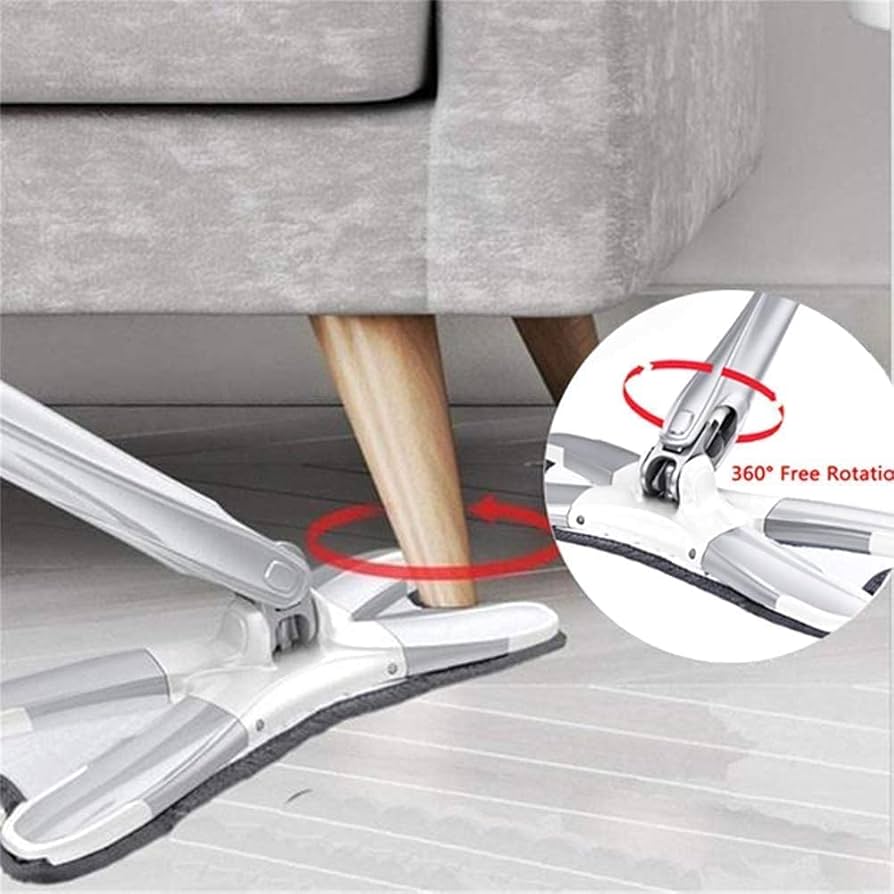 X Shape Hands-Free Squeeze Microfiber Floor Mop