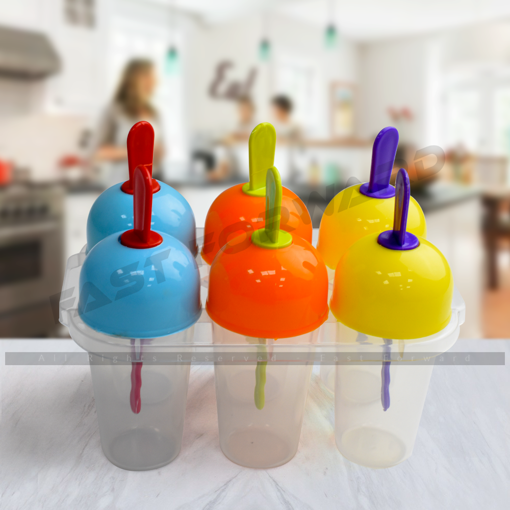6 in 1 Ice Cream Mold Reusable Popsicle Maker Ice Candy Mould Set