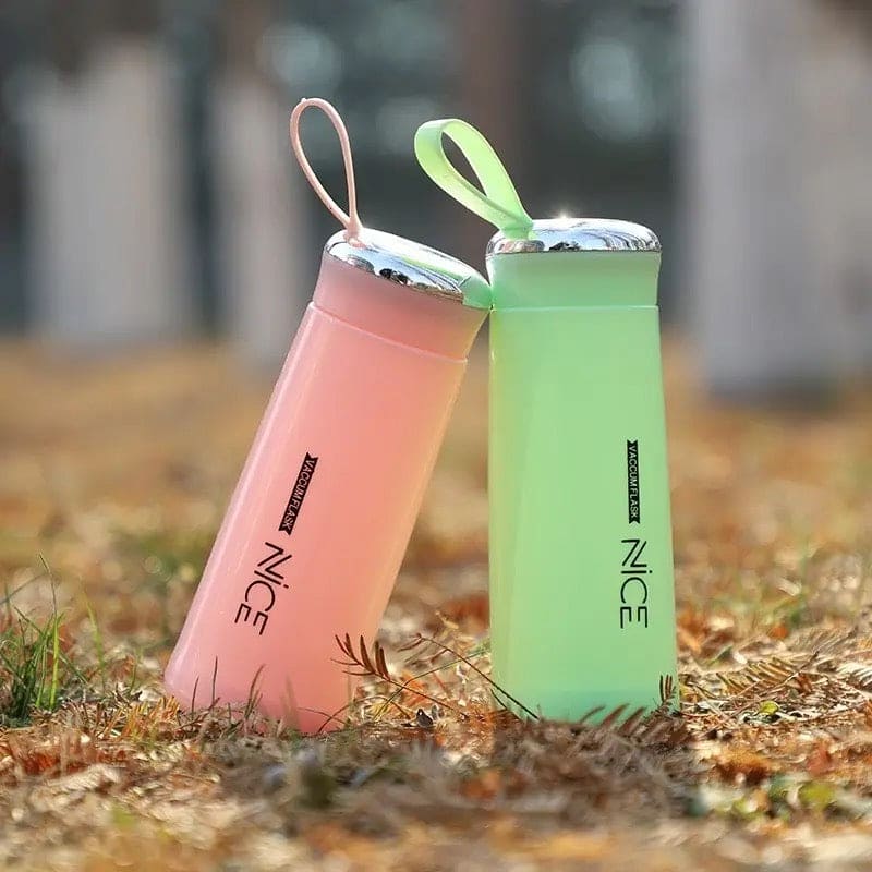 400ML Glass Water Bottle Portable Drinking Bottle for Office School & Travel