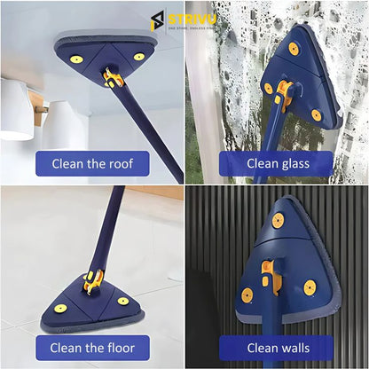 360° Rotatable Triangle Mop Extendable Floor Wall Cleaning Mop with Adjustable Handle