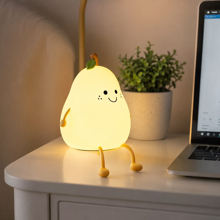 Guava Silicone Night Light Pear Bedside Lamp