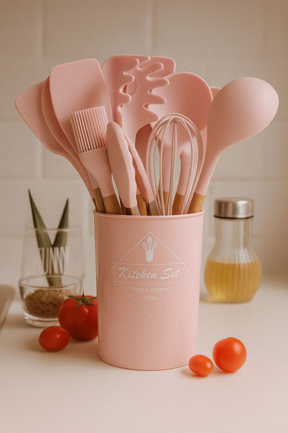 12 Piece Silicone Spoon Set – Big Size Kitchen Cooking Utensils Set