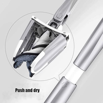 X Shape Hands-Free Squeeze Microfiber Floor Mop