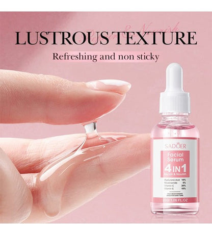 Sadoer 4 in 1 Facial Serum 30ml Hyaluronic Acid Niacinamide Vitamin C & Vitamin E