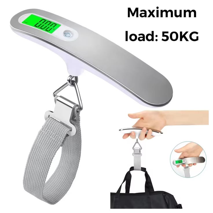 Portable Digital Luggage Scale LCD Display 50kg Electronic Hanging Travel Weight Scale