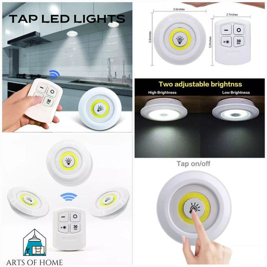 3 Piece Tap LED Light with Remote Control