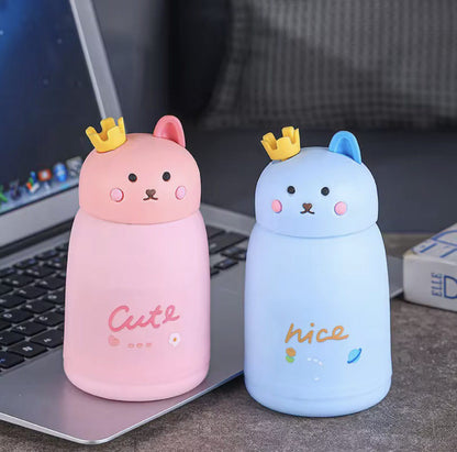 Glass Water Bottle Rabbit Design