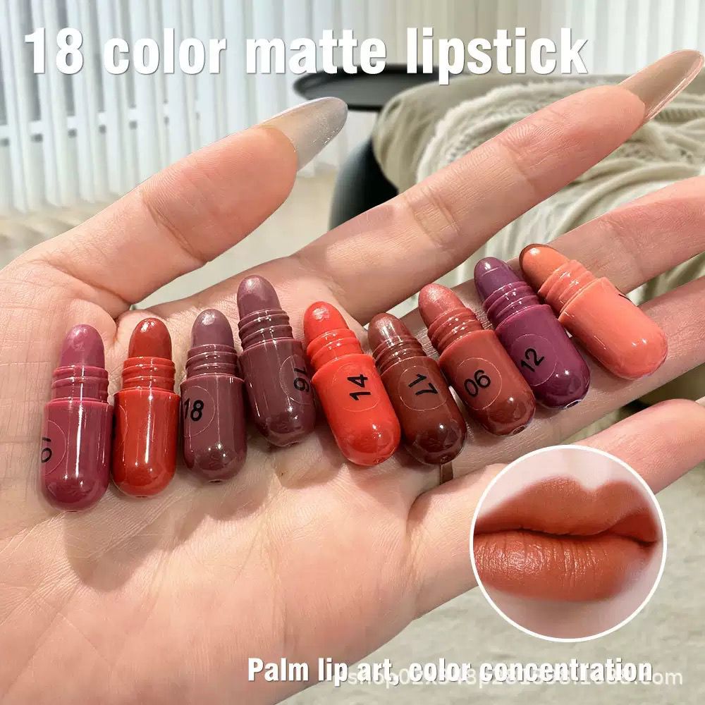 Mini Capsule Lipstick Set – 18 Shades for Women