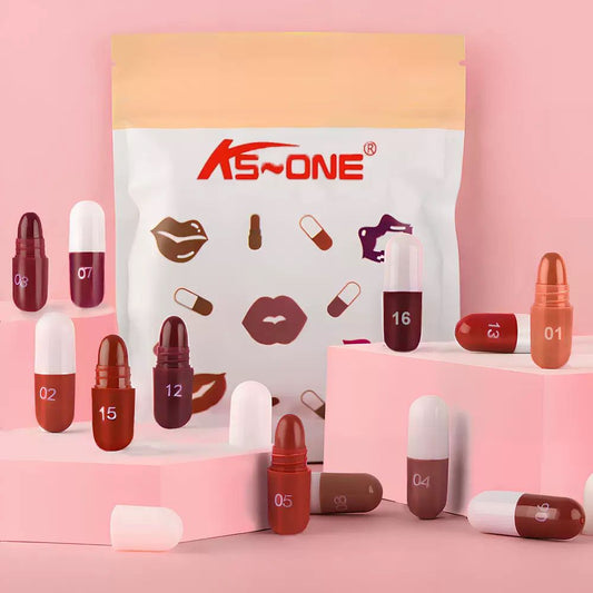 Mini Capsule Lipstick Set – 18 Shades for Women