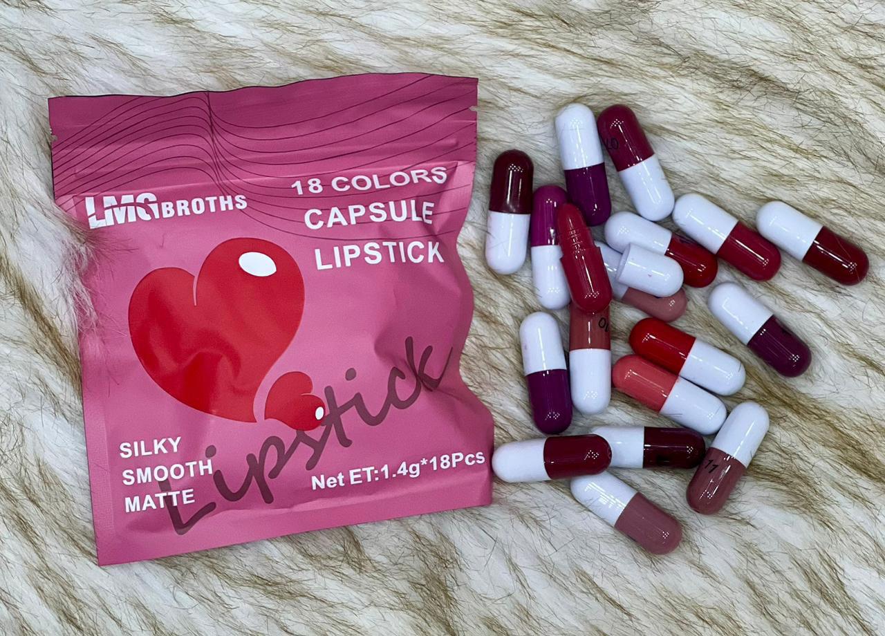 Mini Capsule Lipstick Set – 18 Shades for Women
