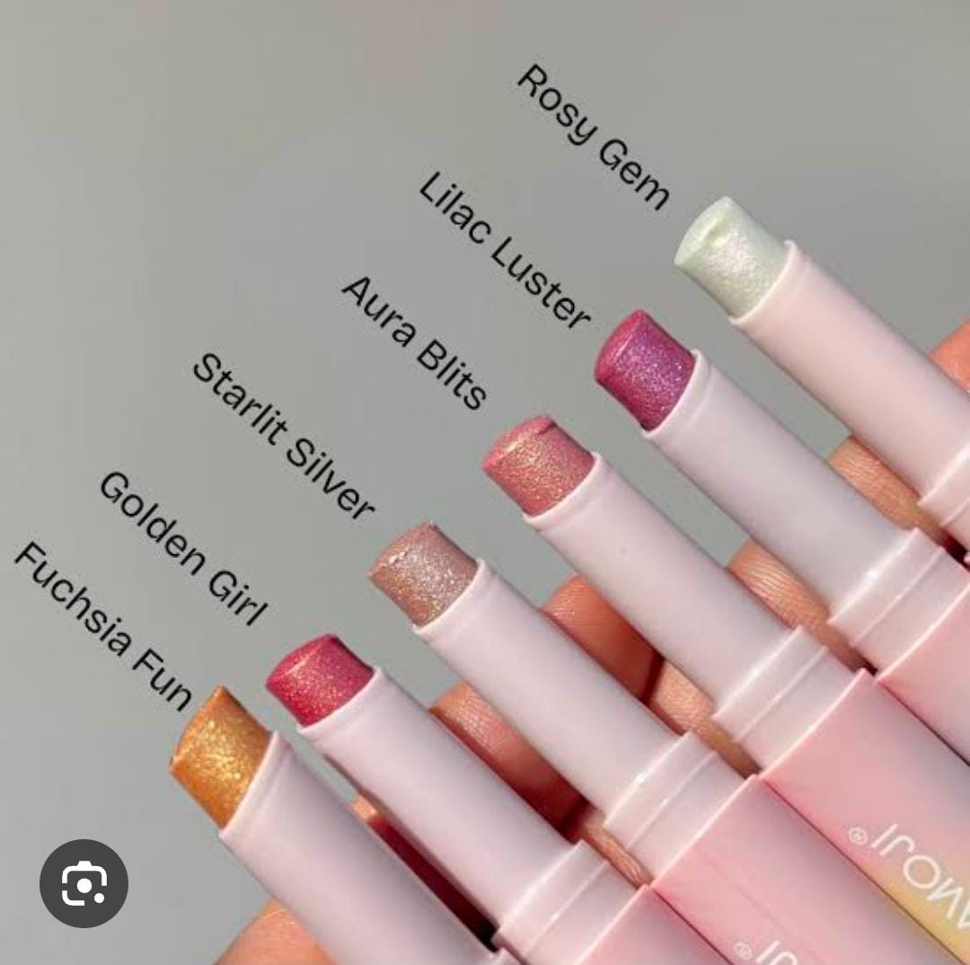 Hudamoji 2-in-1 Jelly highlighter & Eyeshadow Stick Set Of 6