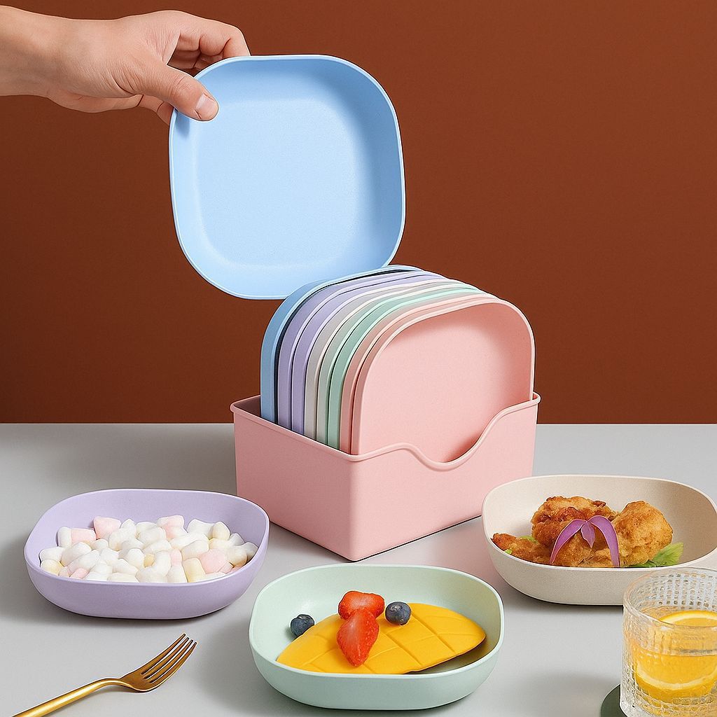 Pack of 10 Fancy Plates with Stand