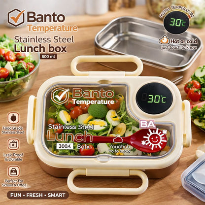 800ml Temperature Sensor Stainless Steel Lunch Box