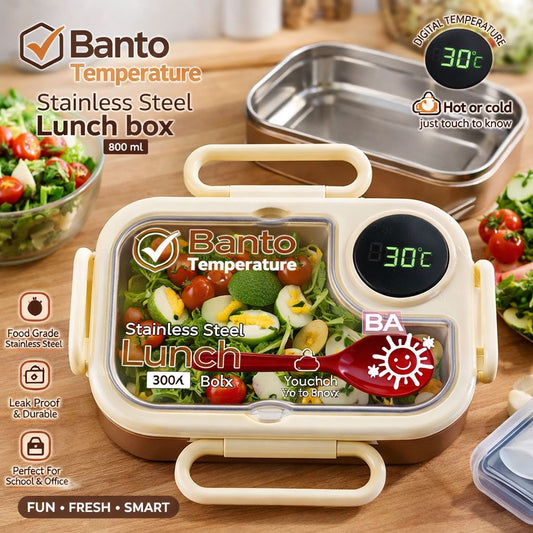 800ml Temperature Sensor Stainless Steel Lunch Box
