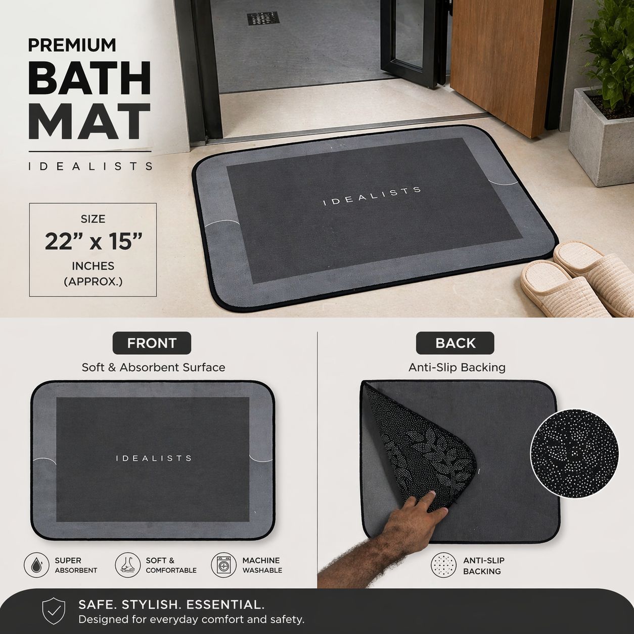 Foamic Bathroom Outlining Anti Slip Mat