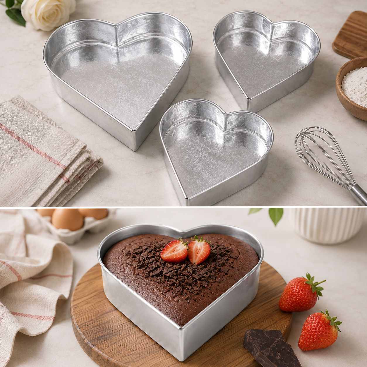 Pack of 3 Steel Cake Moulds –Baking Pans Set