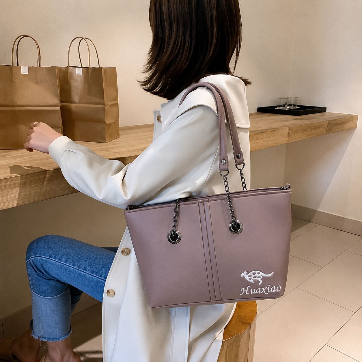 Luxury Soft Leather Tote Bag for Women Stylish Large Capacity Shoulder Handbag