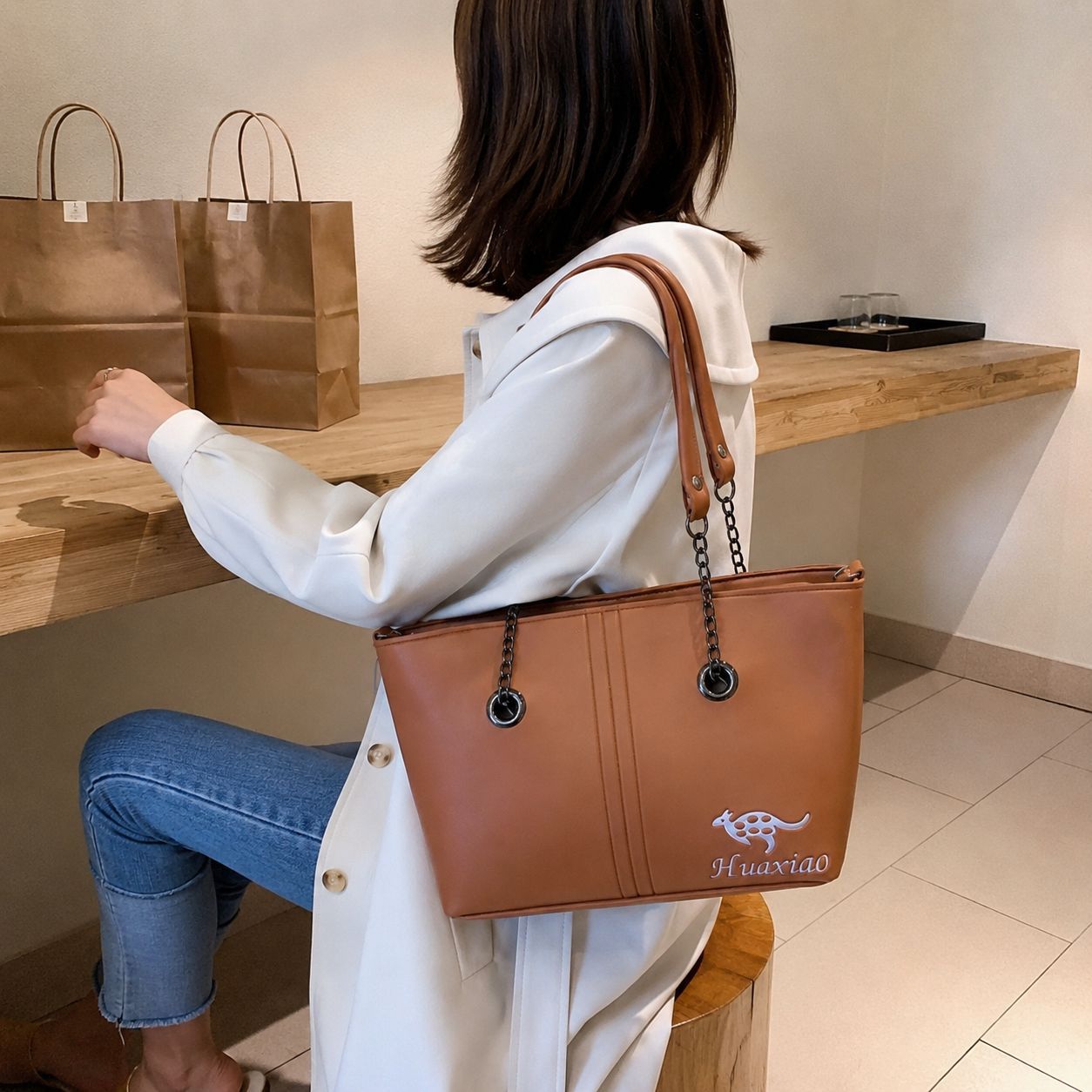 Luxury Soft Leather Tote Bag for Women Stylish Large Capacity Shoulder Handbag