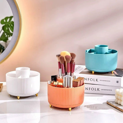 360 Rotating Makeup Brush Holder Organizer Luxury Cosmetic Storage Stand
