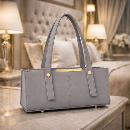 Premium Tissue Rexine Rectangular Handbag  Luxury Metallic Women's Shoulder Bag