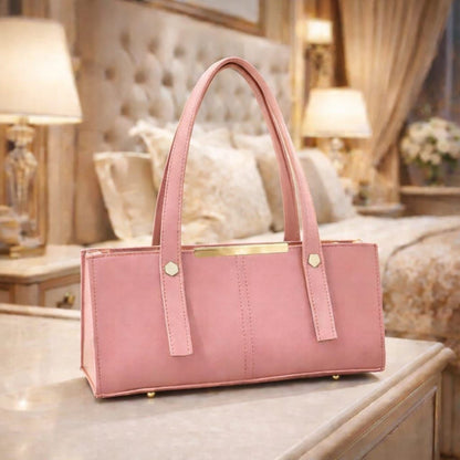 Premium Tissue Rexine Rectangular Handbag  Luxury Metallic Women's Shoulder Bag