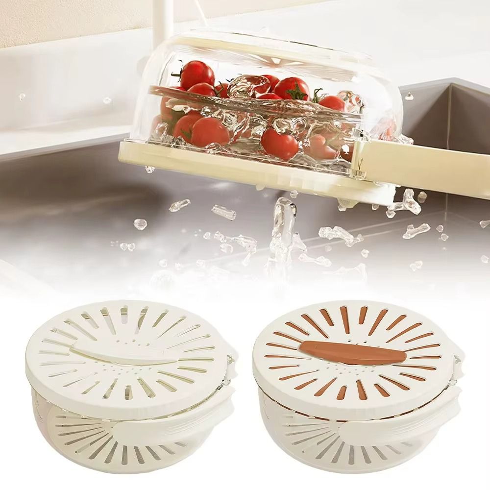Multipurpose Kitchen & Fridge Storage Basket with Lid and Drainage Design