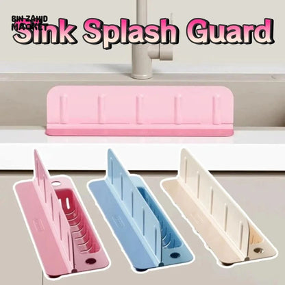 2 in 1 Kitchen Splash Guard with Sponge Holder Flip Cover Sink Organizer
