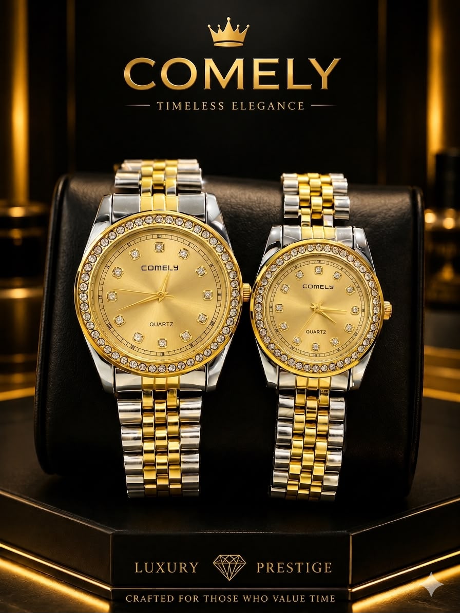 Pair Stone Watch Luxury Matching Watches for Men & Women
