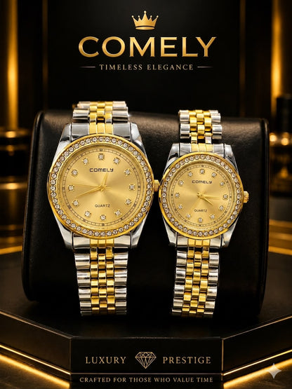 Pair Stone Watch Luxury Matching Watches for Men & Women