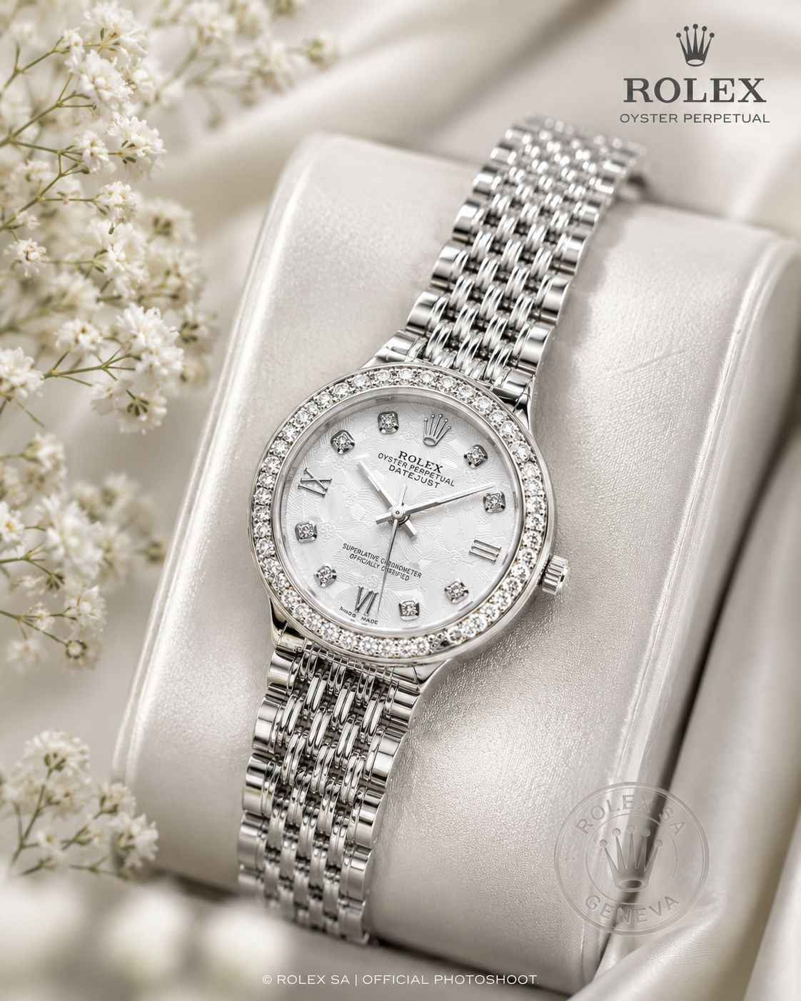 Luxury Diamond Cut Women’s Watch with Stainless Steel Chain