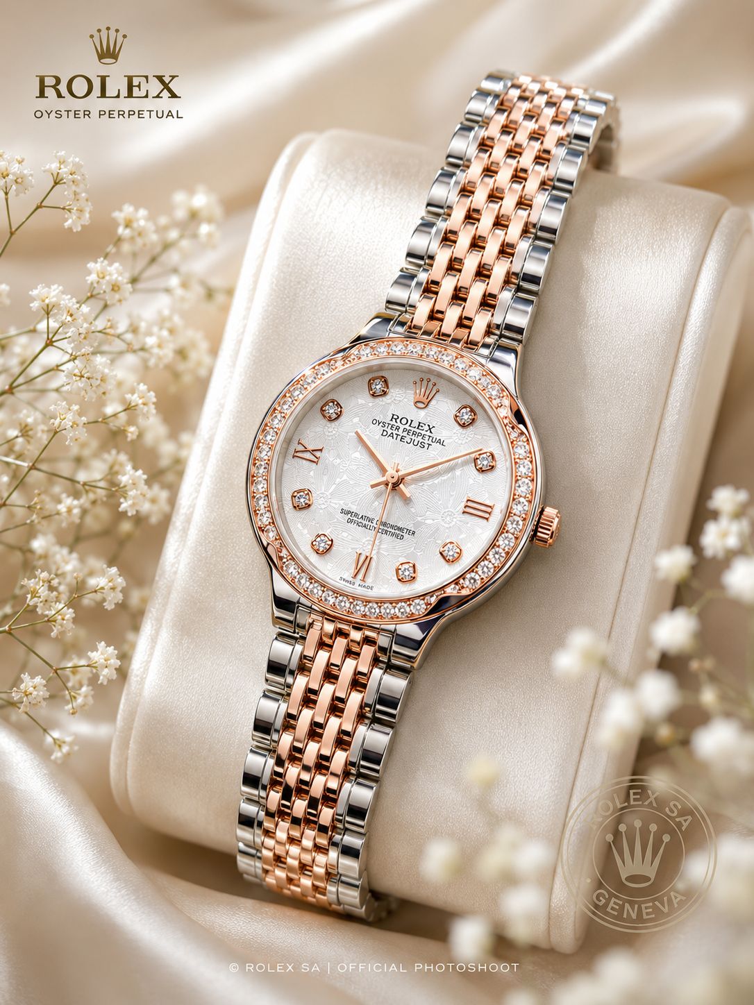 Luxury Diamond Cut Women’s Watch with Stainless Steel Chain