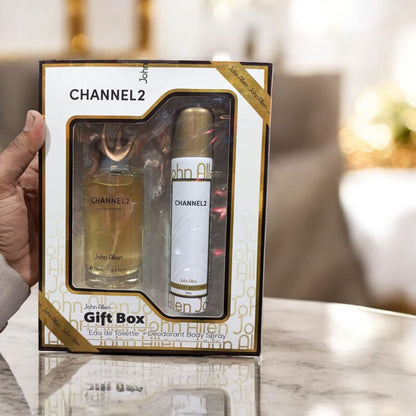 Channel2- 2 Pcs Gift Pack Perfume & Body Spray Set for Women