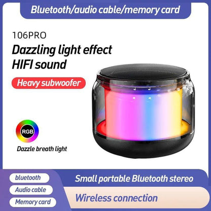 Rechargeable Mini RGB Wireless Speaker Acrylic Bluetooth Speaker with USB Support