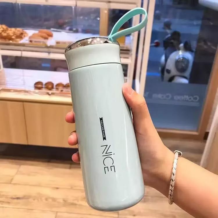 400ML Glass Water Bottle Portable Drinking Bottle for Office School & Travel