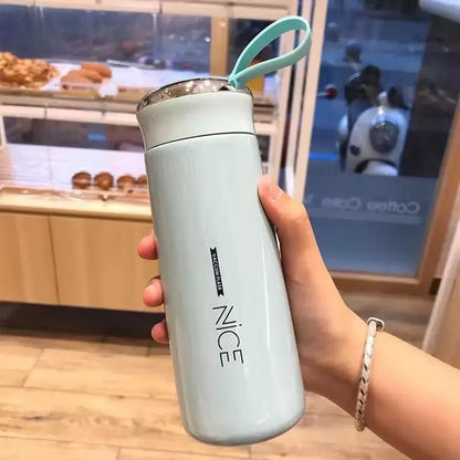 400ML Glass Water Bottle Portable Drinking Bottle for Office School & Travel