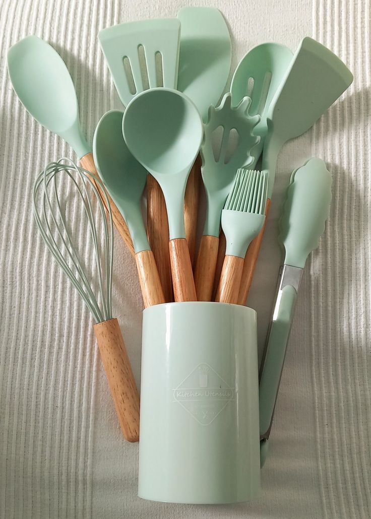 12 Piece Silicone Spoon Set – Big Size Kitchen Cooking Utensils Set