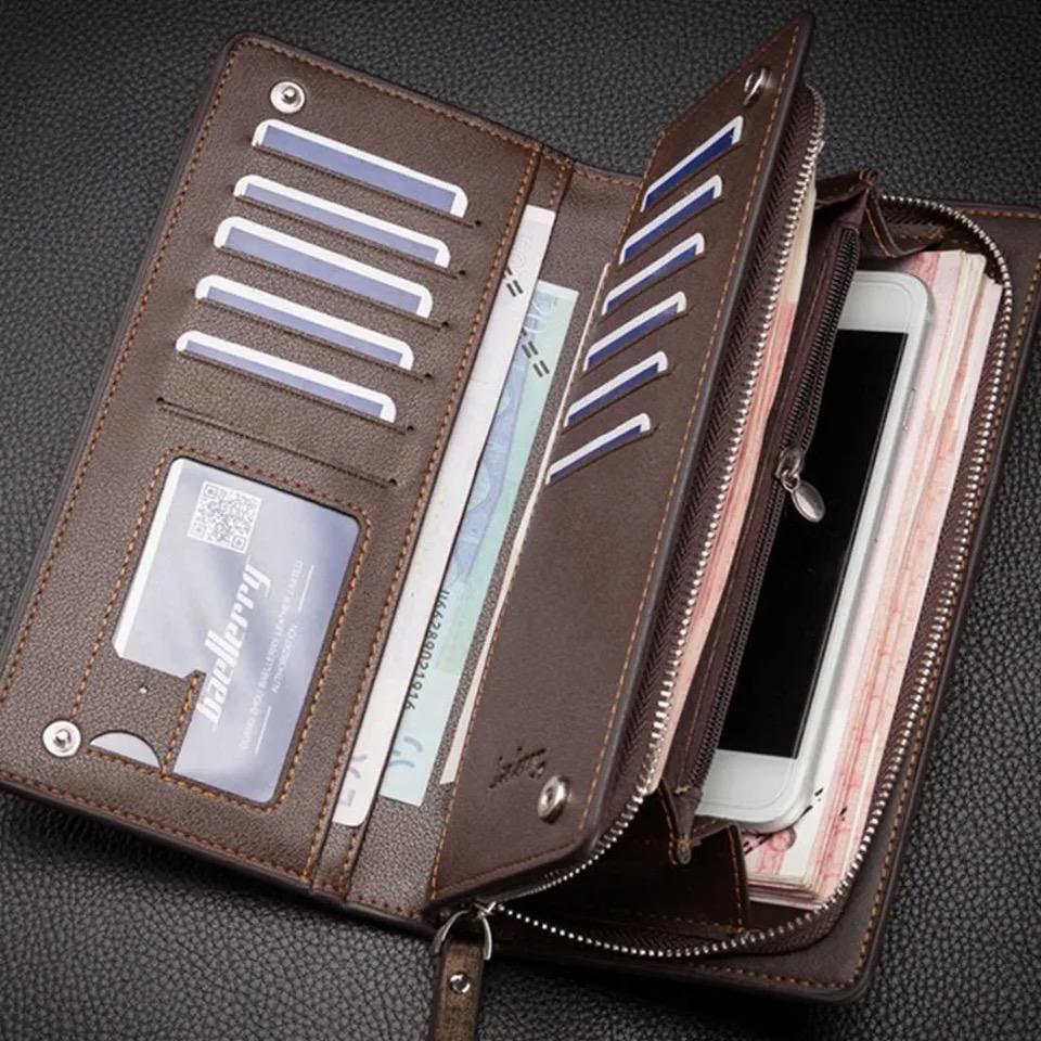 Baellerry Long Wallet with Mobile Holder Premium Zipper Wallet for Men & Women