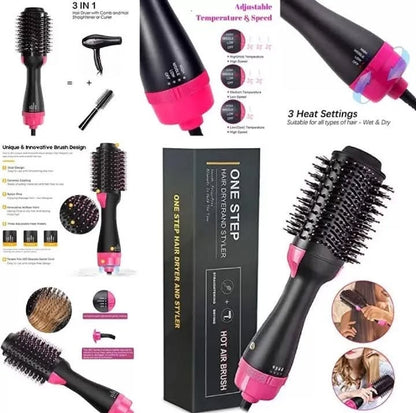3 in 1 Hot Air Brush Straightener Hair Dryer Volumizer Styling Comb