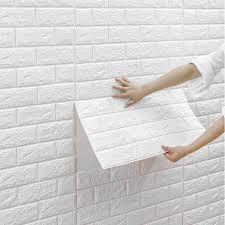 3D White Brick Foam Wall Sticker Self Adhesive Waterproof Decorative Wallpaper Panel Size 70x77cm