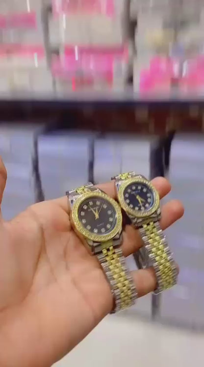 Pair Stone Watch Luxury Matching Watches for Men & Women
